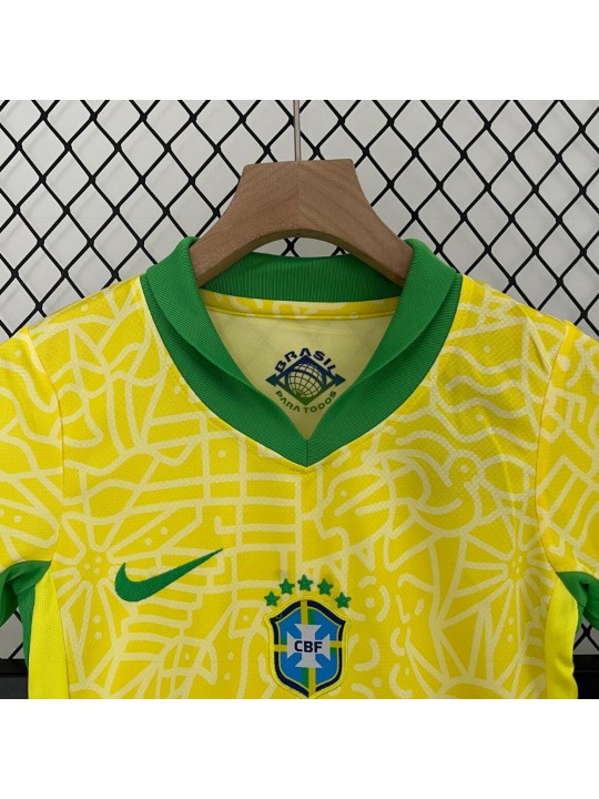 Camiseta Brasil Primera Equipación 2024 Niño