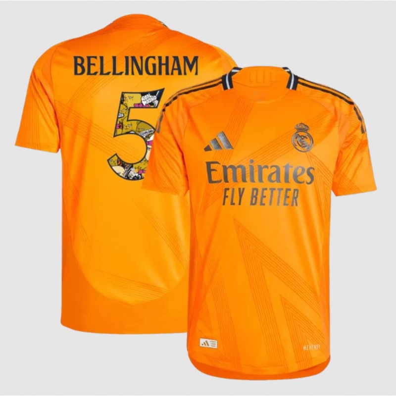 Camiseta Real M adrid 2ª Equipación 24/25 BELLINGHAM #5 Bear Champ Font