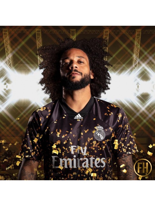 CAMISETA 4ª REAL M-ADRID 2019/2020 EA SPORTS NEGRO DORADO